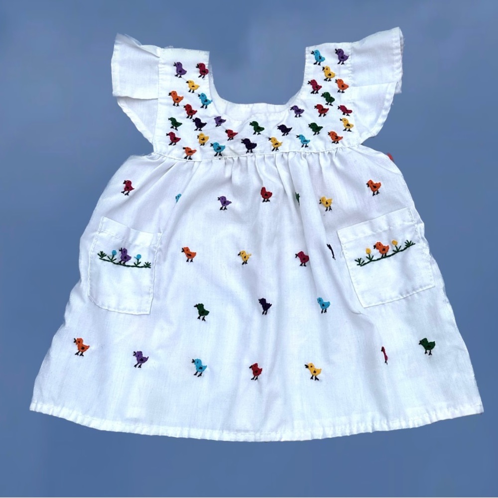 Vintage Embroidered baby dress size 6-9months